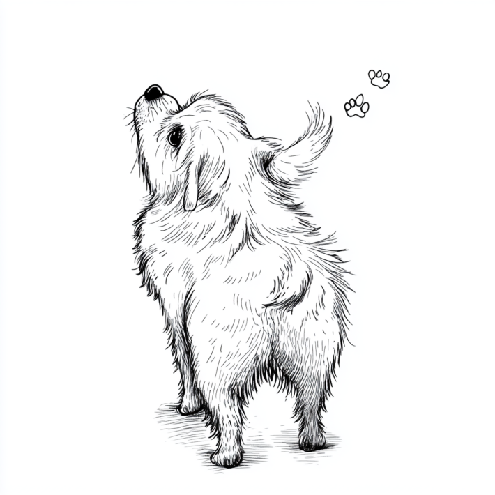 お知らせ用の犬のイラスト